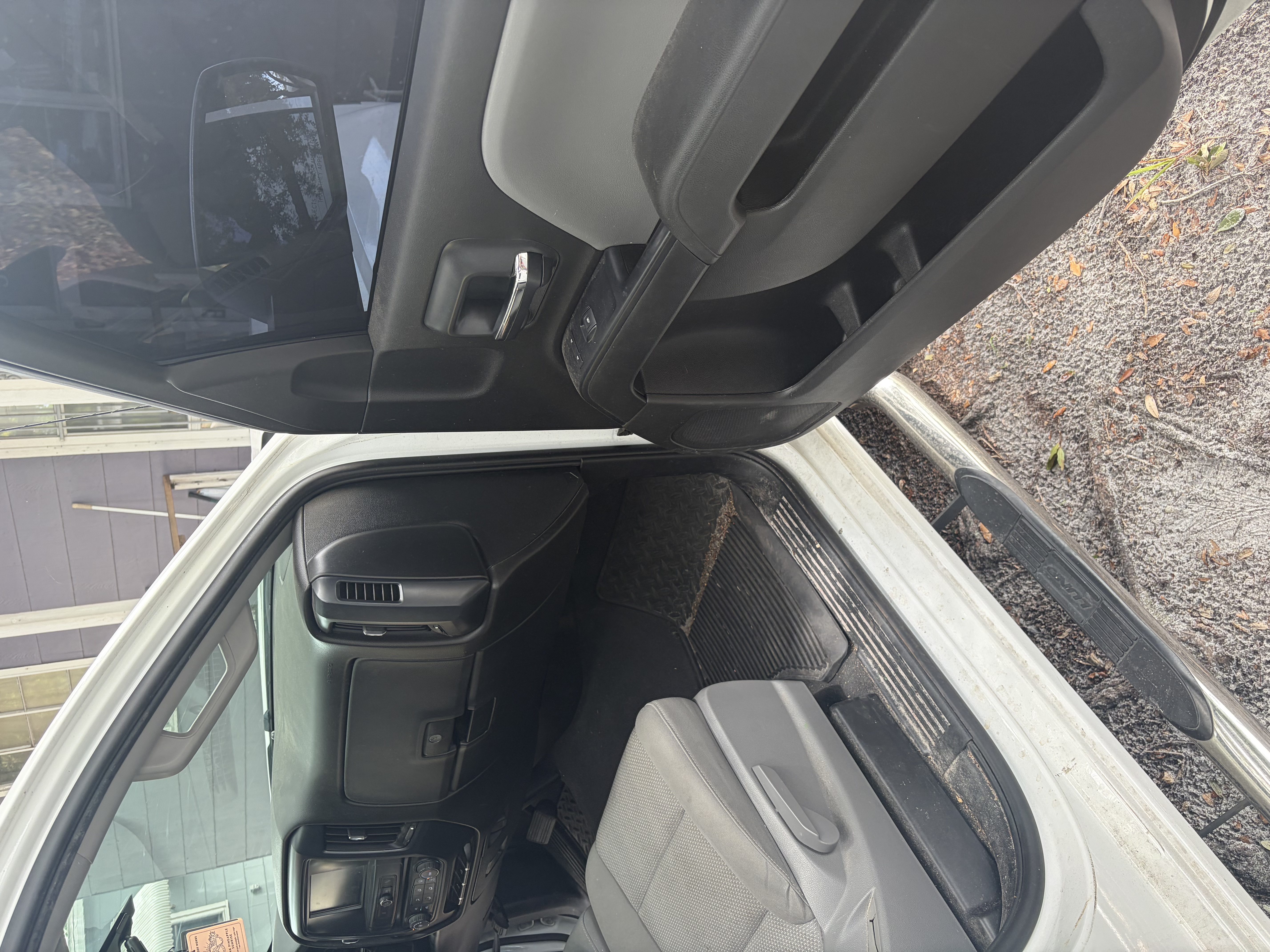 Dirty truck interior before detailing
